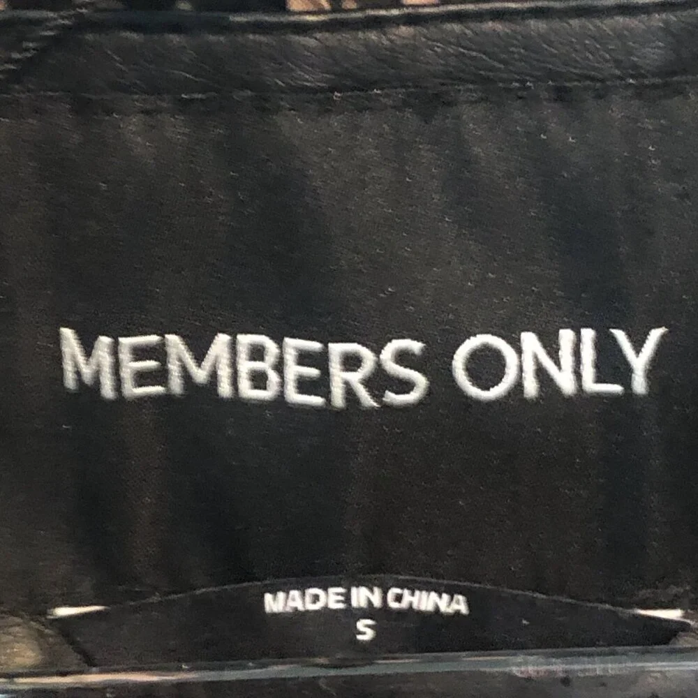 Members Only Womens Zip Front Moto Jacket Small Black Gold Tone Chain Link FLAWS - Picture 8 of 13